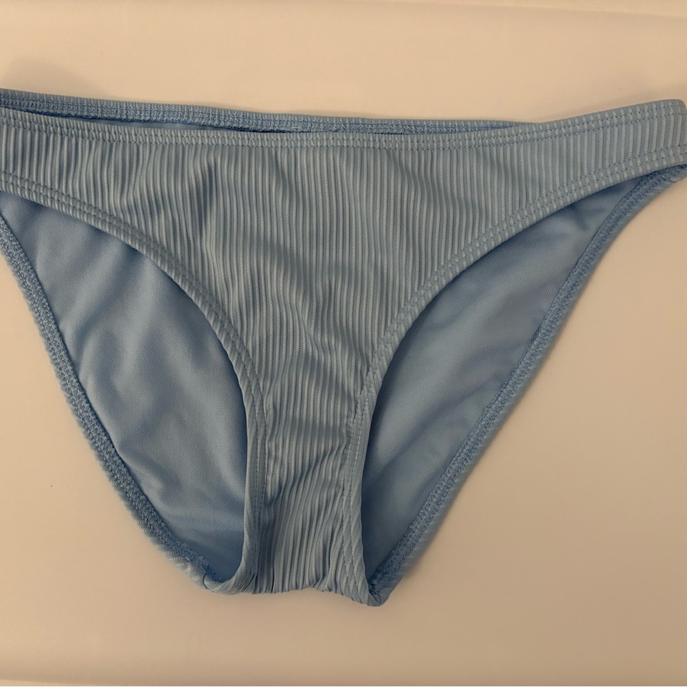 Hollister Light Blue Ribbed Bikini Bottom